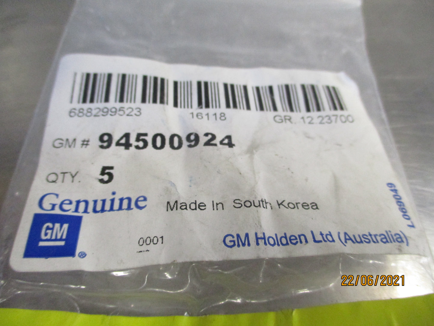 Holden Barina Genuine Reservoir Bolt (All Three) New Part