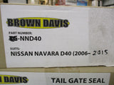 Brown Davis Nissan Navara D40 Tail Gate Seal Kit New Part