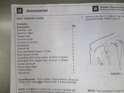 Holden RG Colorado Crew Cab Genuine Long Sports Bar Fitting Kit New Part