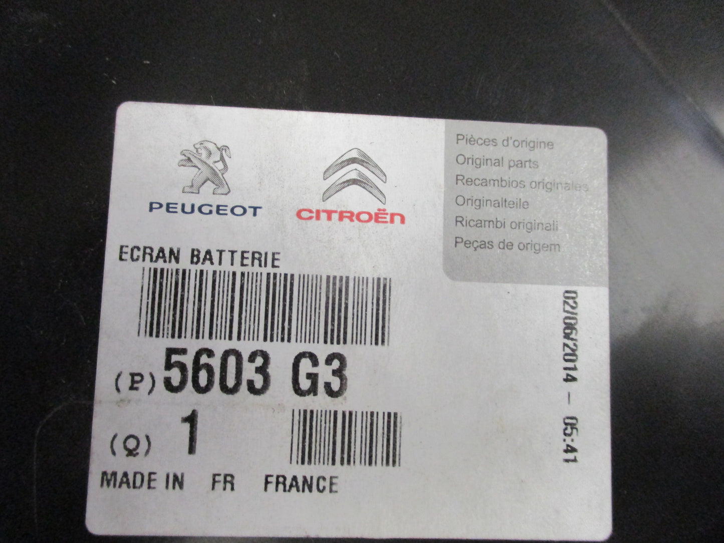 Peugeot 307 Genuine Battery Shield New Part