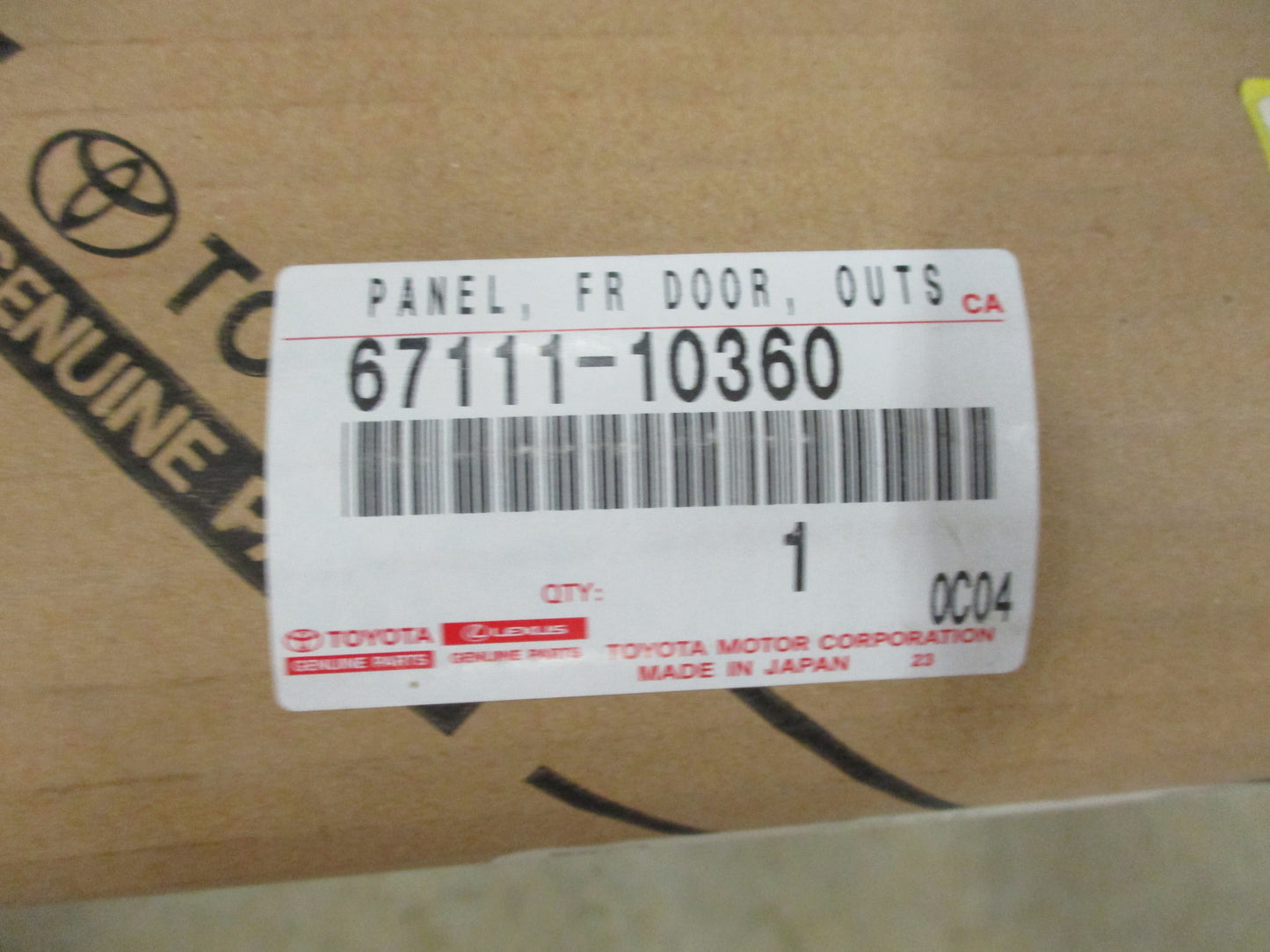 Toyota CH-R Genuine Right Hand Front Door Skin Panel New Part