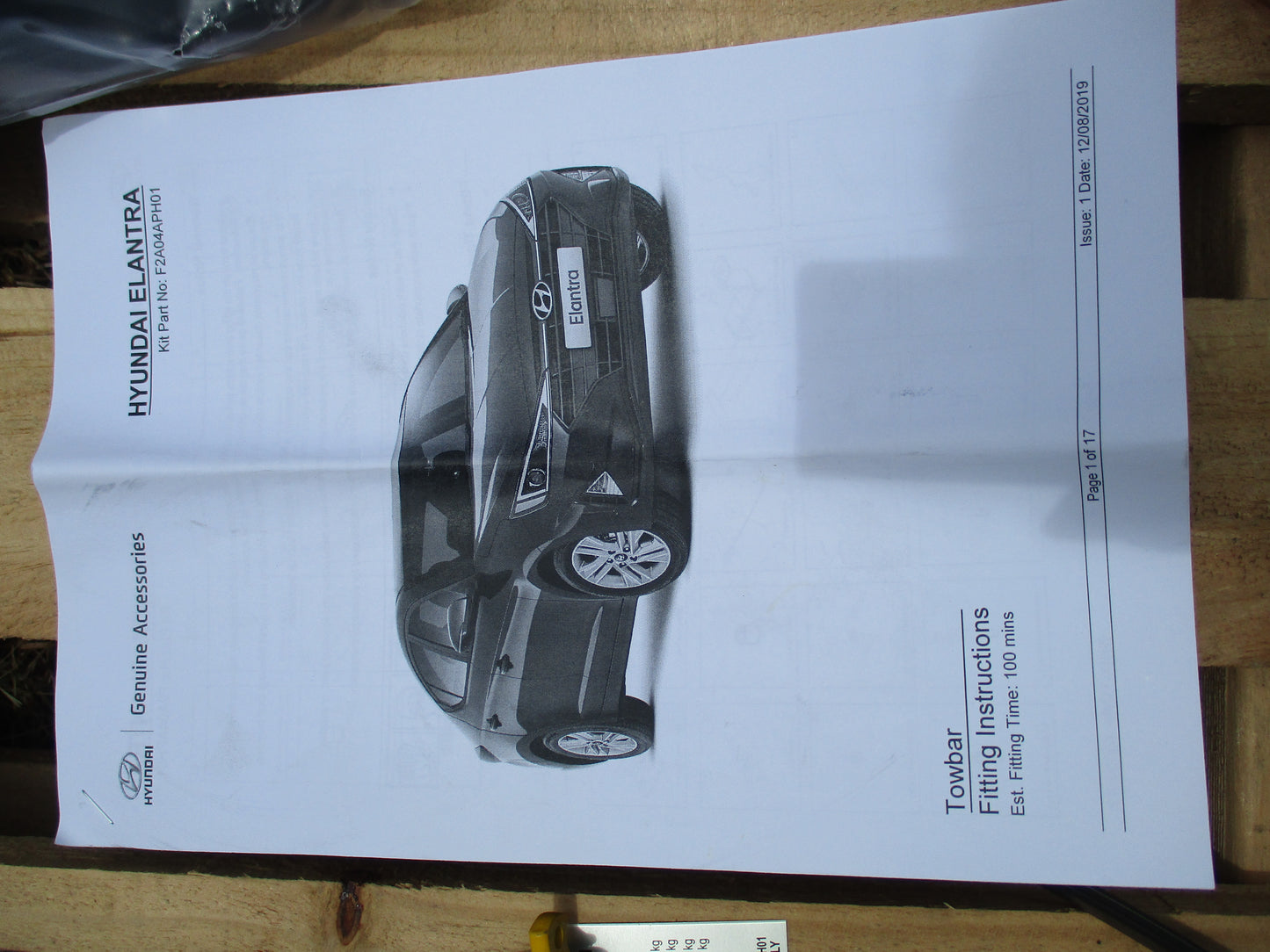 Genuine Hyundai Elantra Tow Bar Assembly Kit New Part