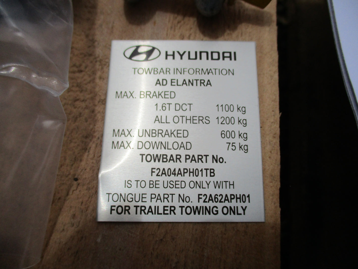 Genuine Hyundai Elantra Tow Bar Assembly Kit New Part