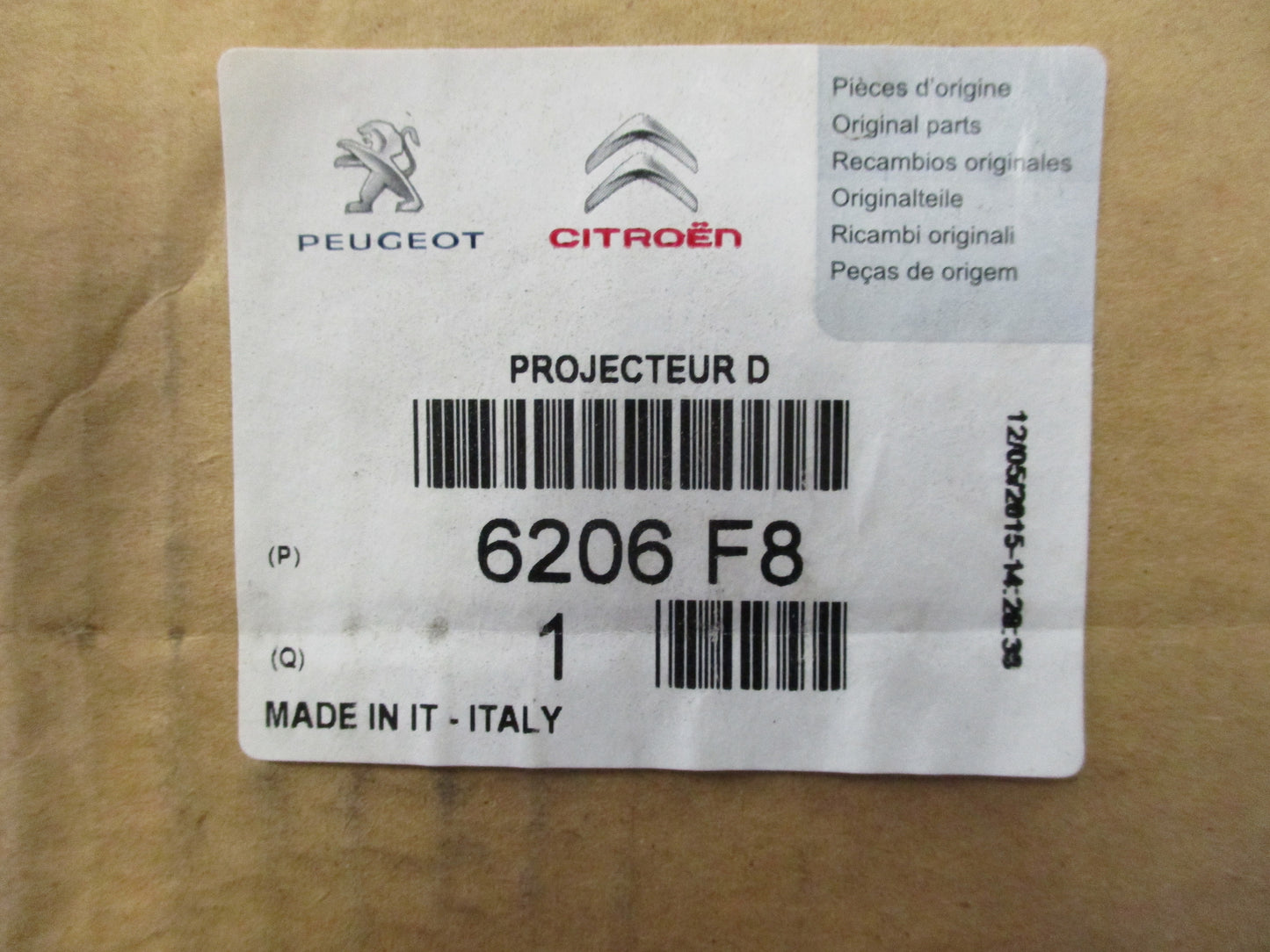 Peugeot 308 Genuine Right Hand Front Xenon Headlight New Part