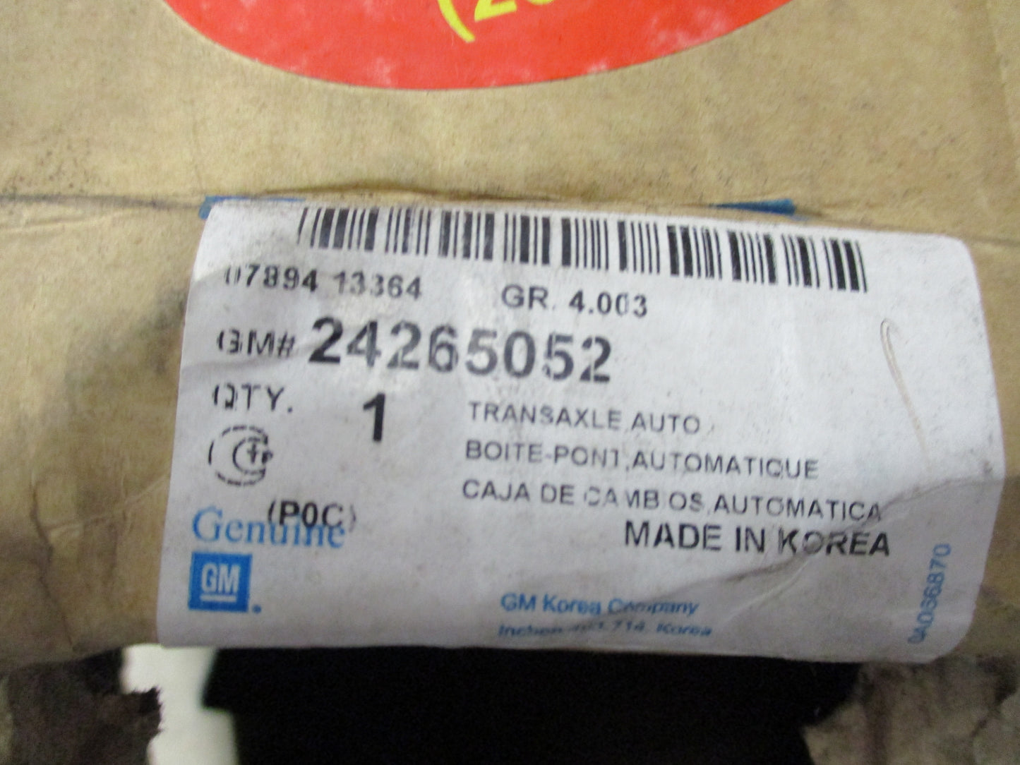 Holden Captiva CG7 3.0L V6 Genuine 2RDR Automatic Transmission Gearbox Assembly New Part