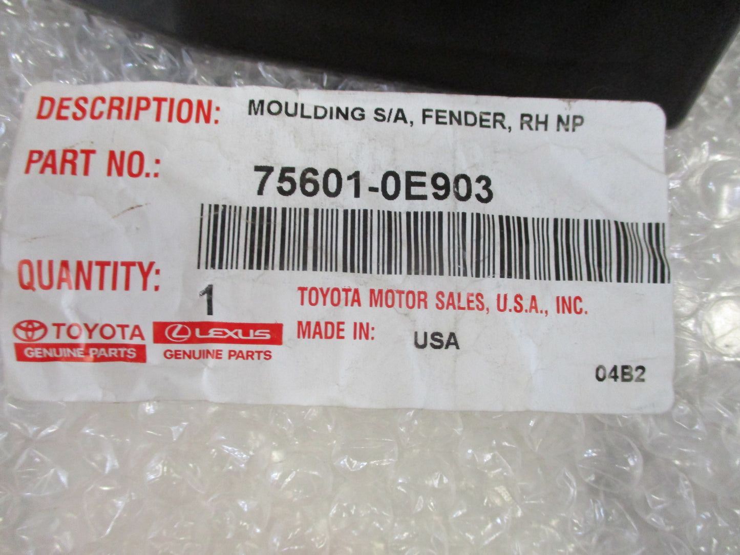 Toyota Kluger Genuine Fender Moulding Front Right New Part