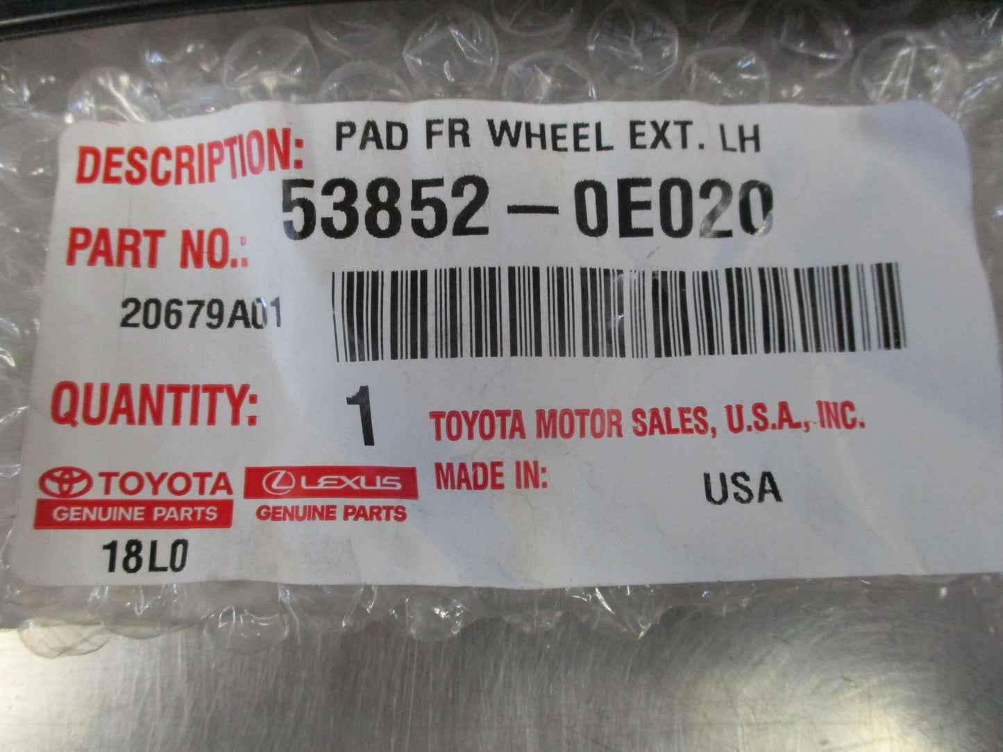 Toyota Kluger Genuine Fender Liner Extension Left New Part