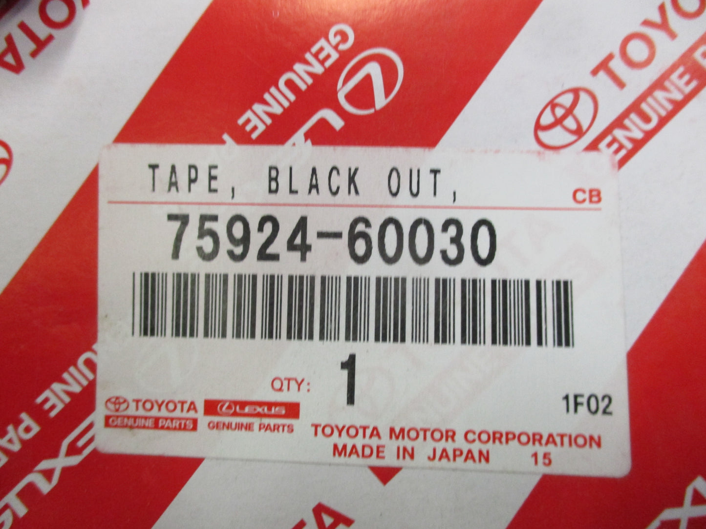 Toyota Landcruiser Genuine Black Out Tape Left New Part