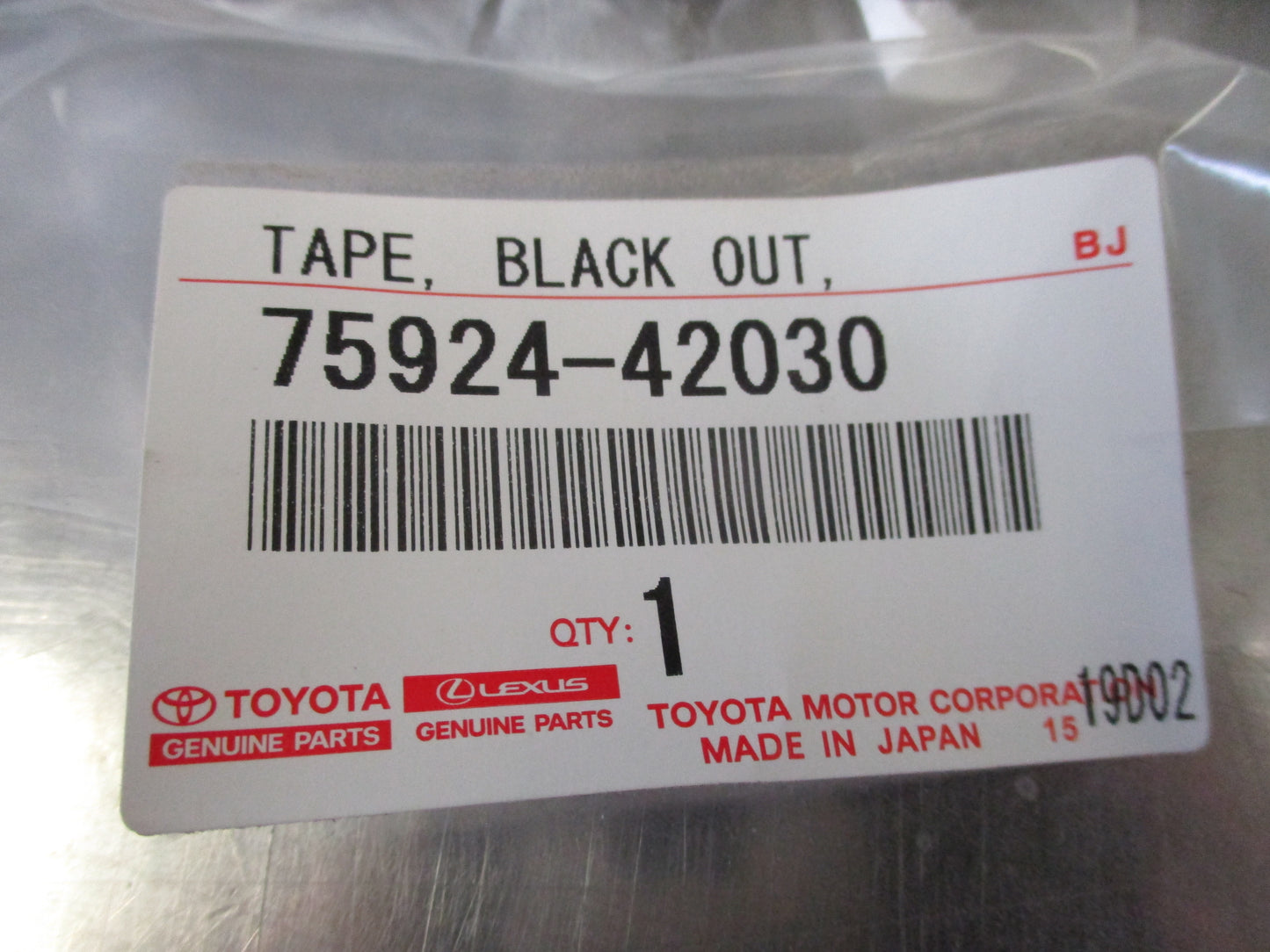 Toyota Rav4 Genuine Black Out Tape No2 LH New Part