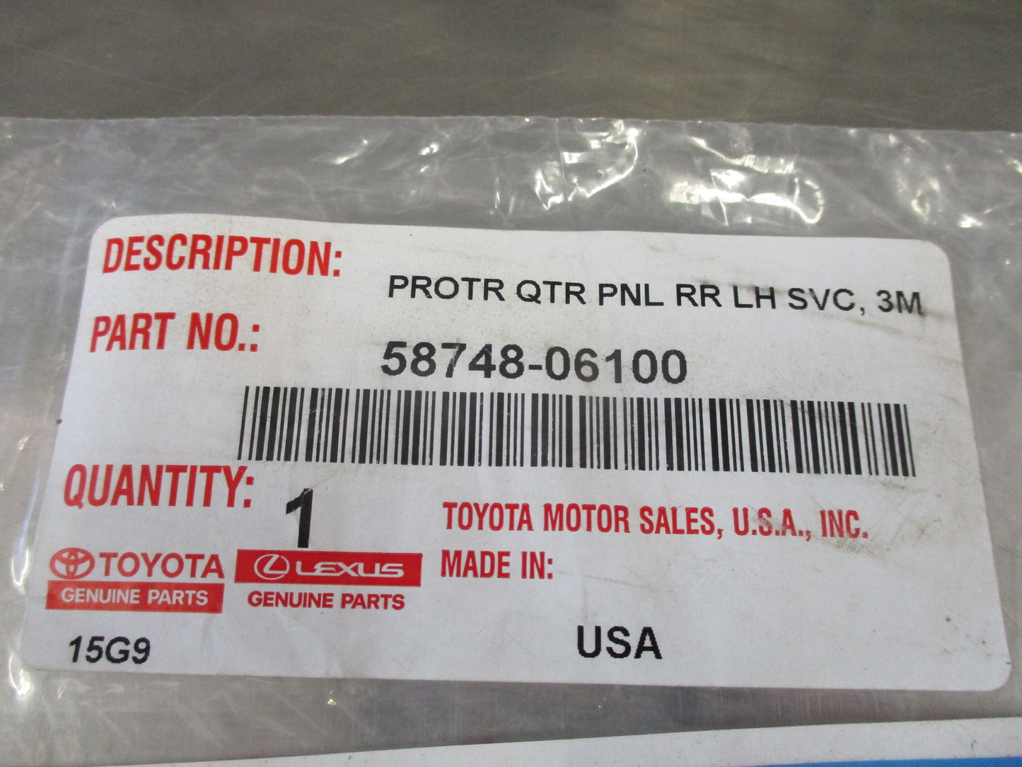 Toyota Camry Genuine Quarter Panel Protector New Part