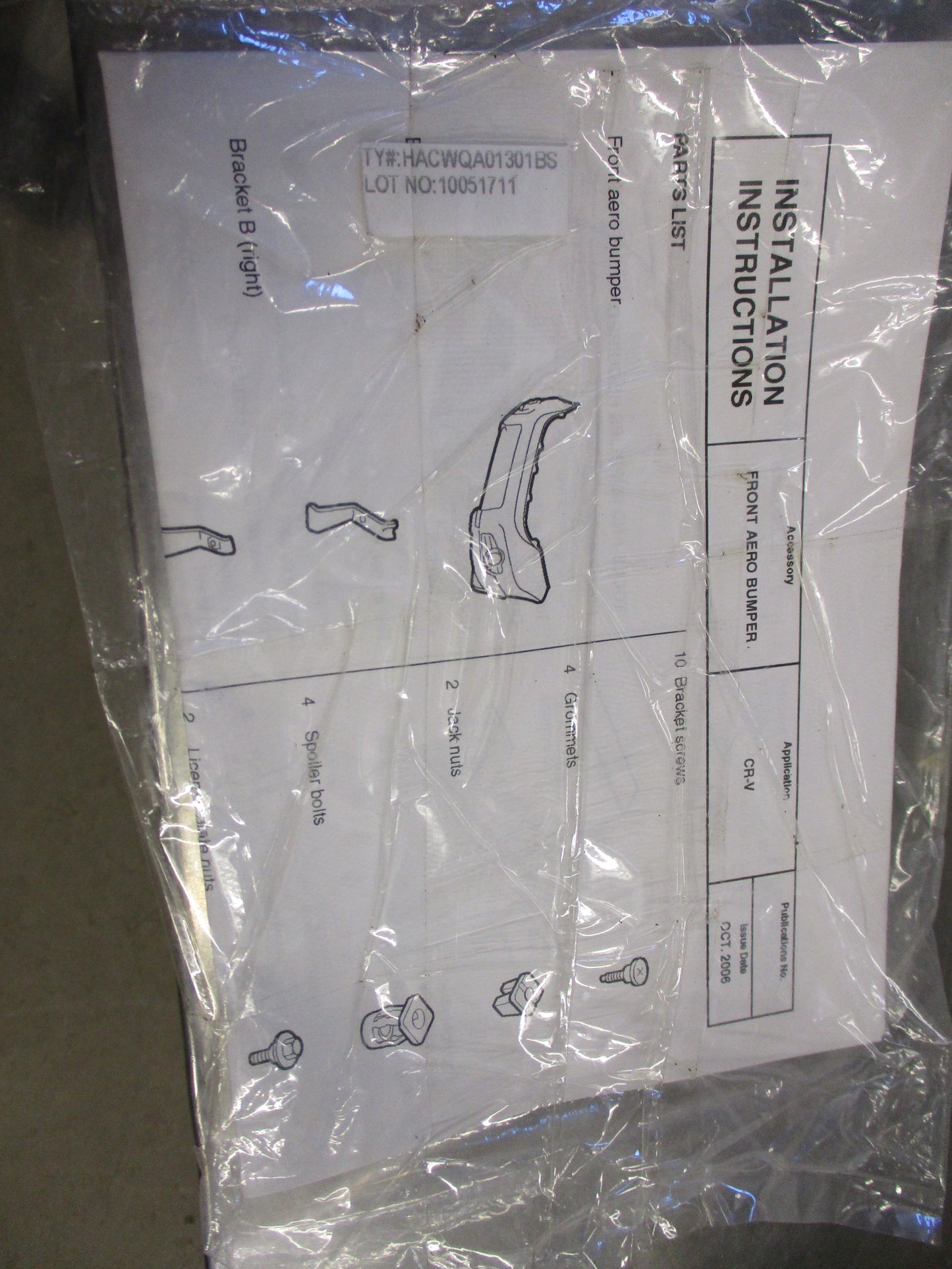 Honda CR-V Genuine Front Areo Bumper Fitting Kit New Part