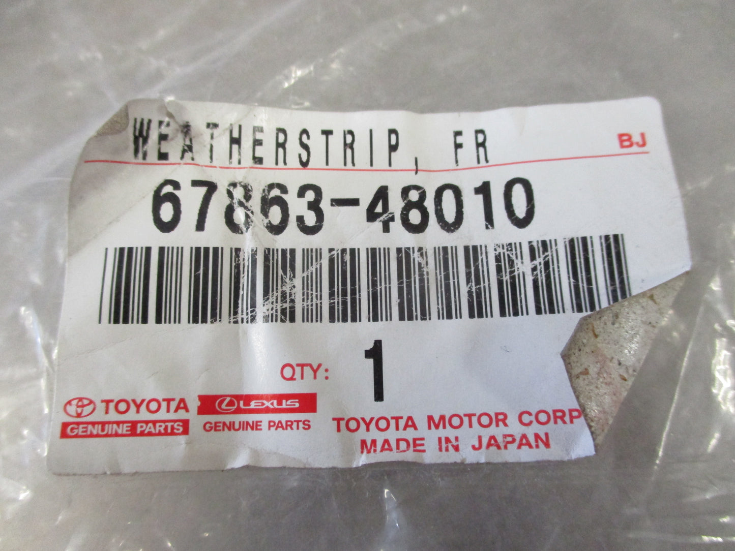 Toyota Kluger Genuine Front Door RH Weatherstrip No2 New Part