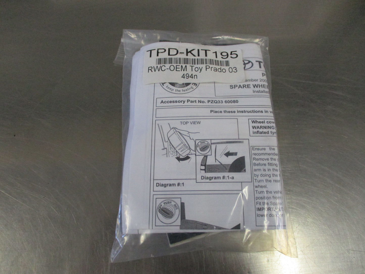 Toyota Prado 120 Series Genuine Spare Wheel Hard Cover New Part