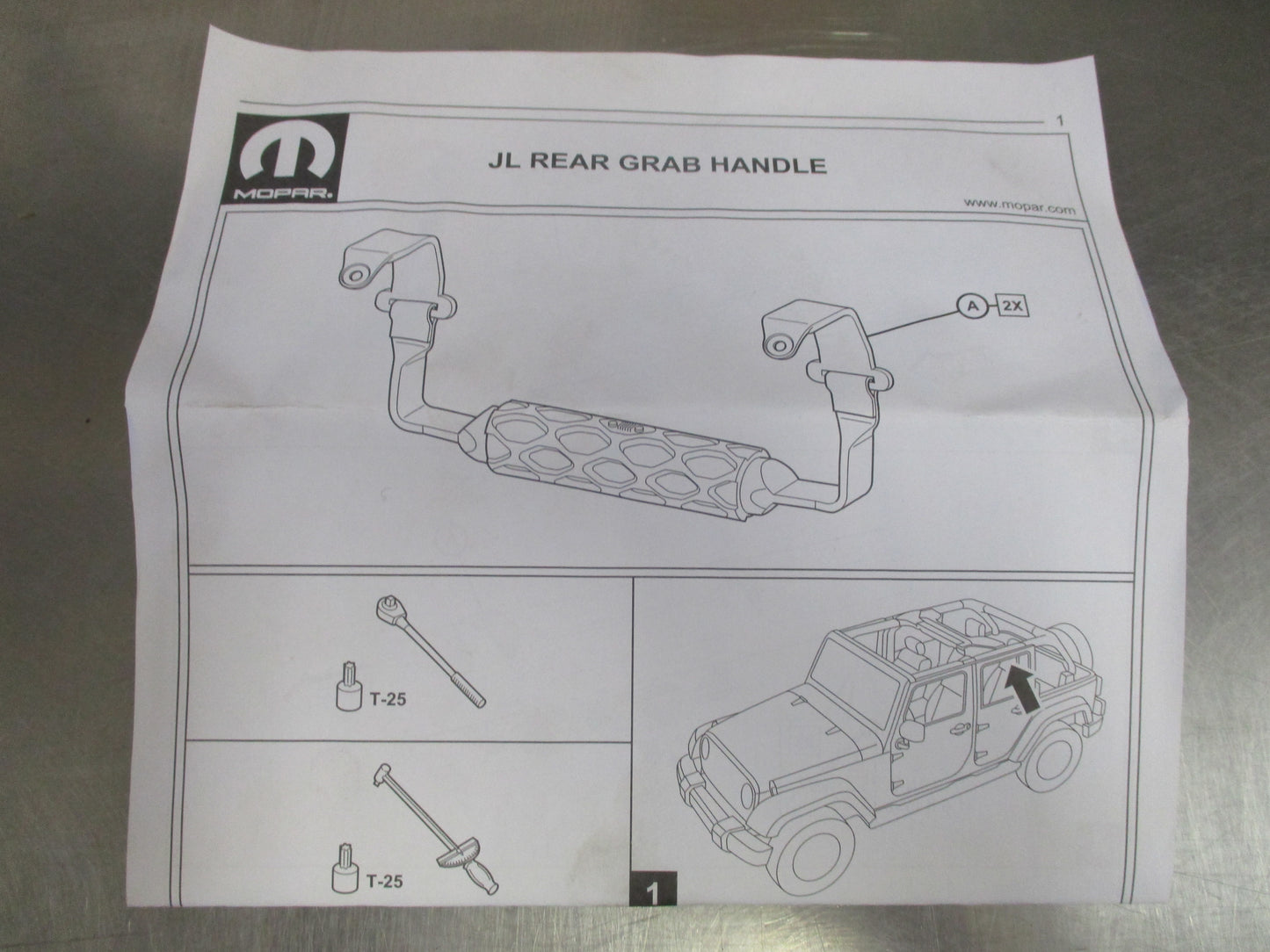 Jeep JL Wrangler/JT Gladiator Genuine Rear Grab Handle Pair New Part
